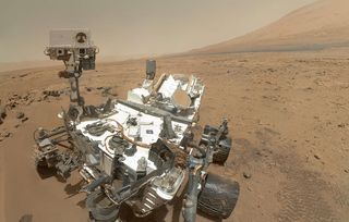 A self-portrait of NASA's Mars rover Curiosity on the Red Planet.