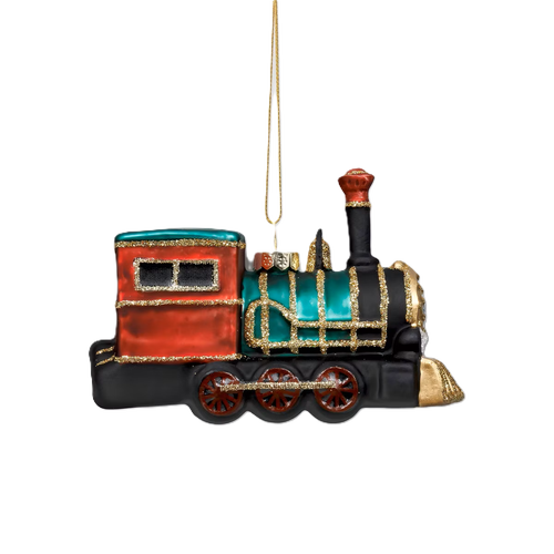 Christmas Glass Train Ornament