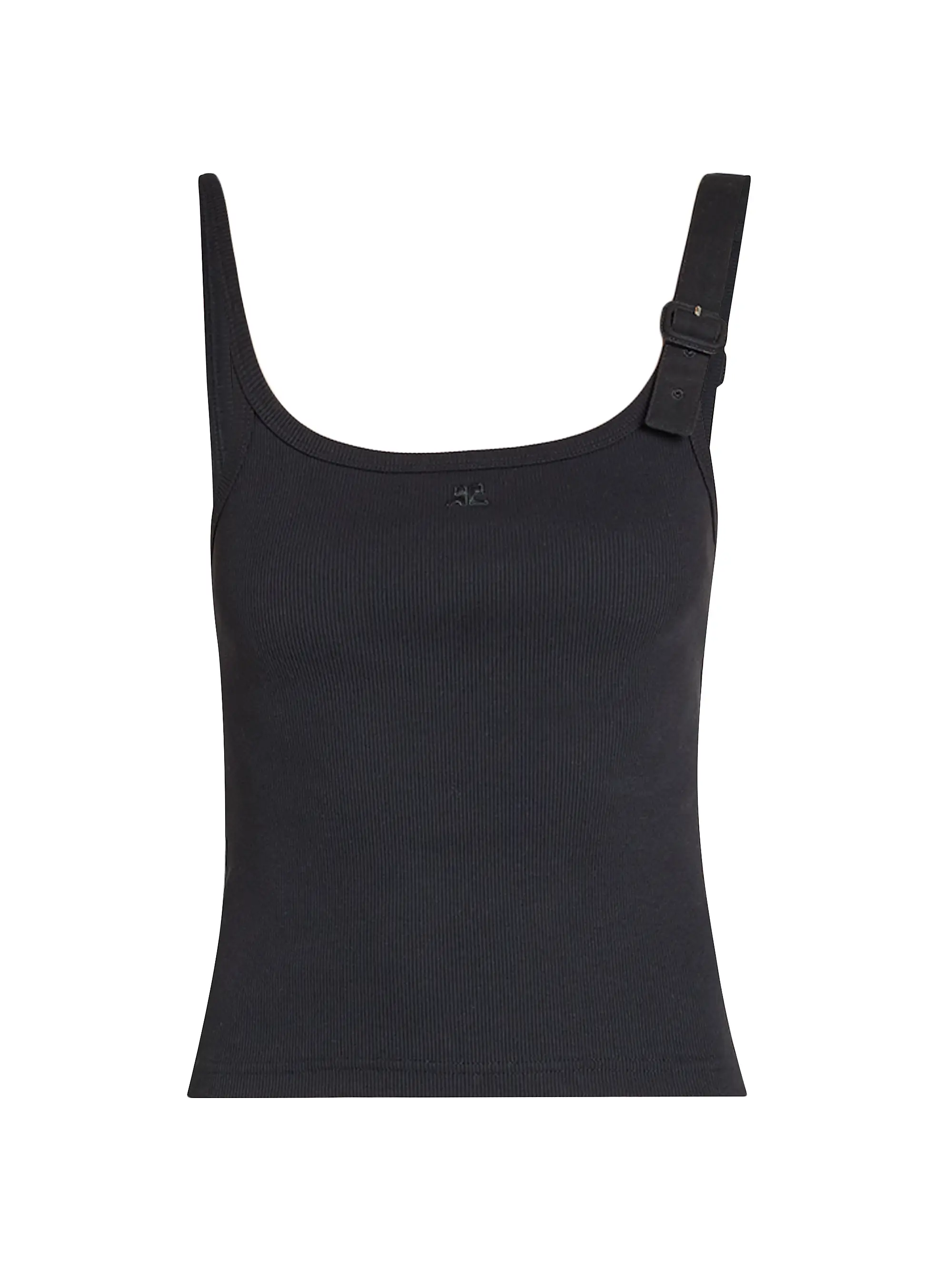 Logo-Embroidered Buckle-Trim Rib-Knit Tank