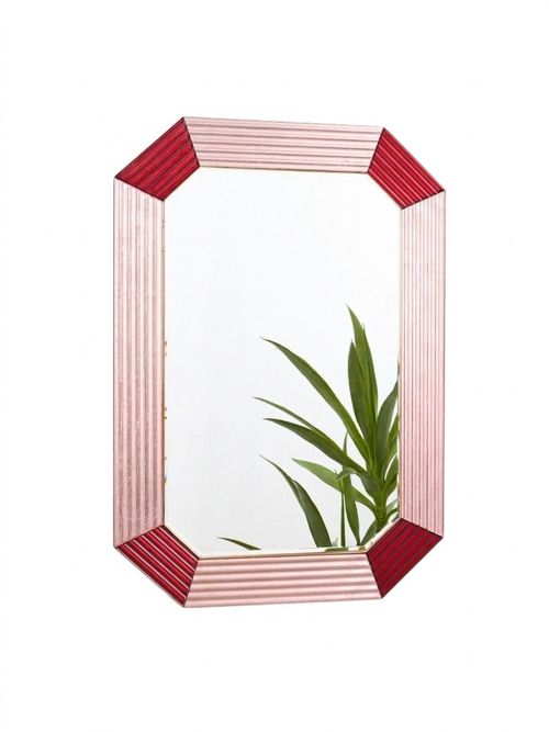 Evissa Pink & Red Glass Wall Mirror 