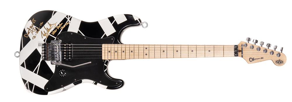 Six of Eddie Van Halen's stage-played Charvel EVH Art…