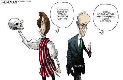 Political Cartoon U.S. Pelosi Schumer Senate Dems Impeachment Gas Prices