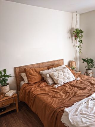 Ikea bed hack with Tarva bed and rattan