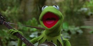 Kermit the Frog singing Rainbow Connection in The Muppet Movie