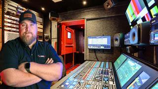 Zach Pittman of CineLive with Lawo console