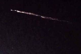 A brilliant fireball created by falling space junk from a Chinese Long March 7 rocket lit up the skies over Utah, Nevada, Colorado, Idaho and California late Thursday, July 27, 2016. This still image is from a video captured by observer Matt Holt in Utah,
