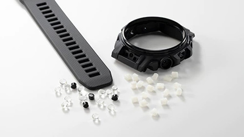 Casio PRW-61 watch case and strap with bioplastic granules