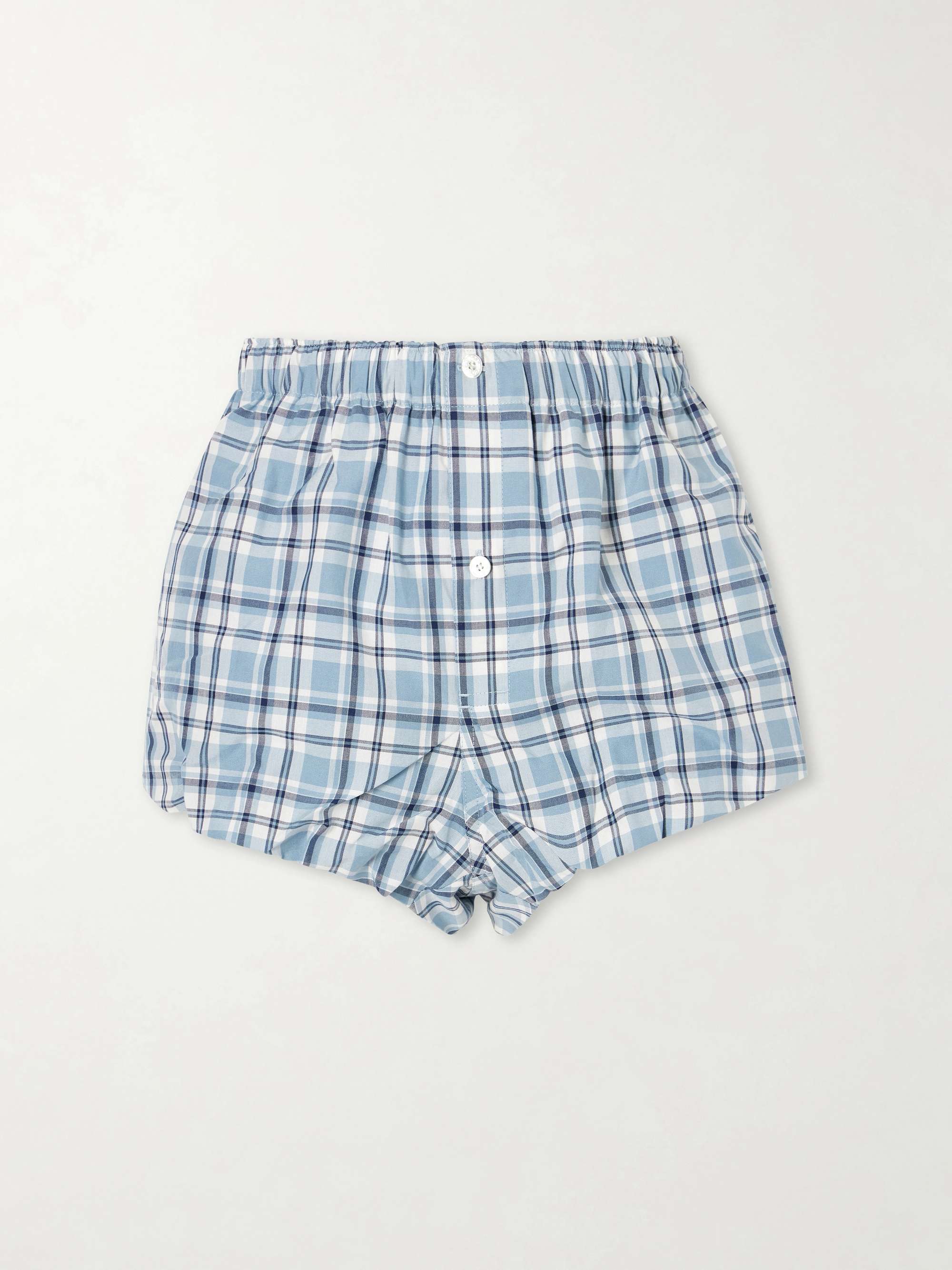 Pebby Checked Cotton Shorts