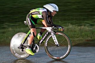 Linda Villumsen (Greenedge-AIS) en route to victory in the time trial stage at Emakumeen Euskal Bira.