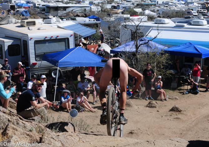Apparently the heat was too much for Max Morris, who shed his clothes somewhere in the desert