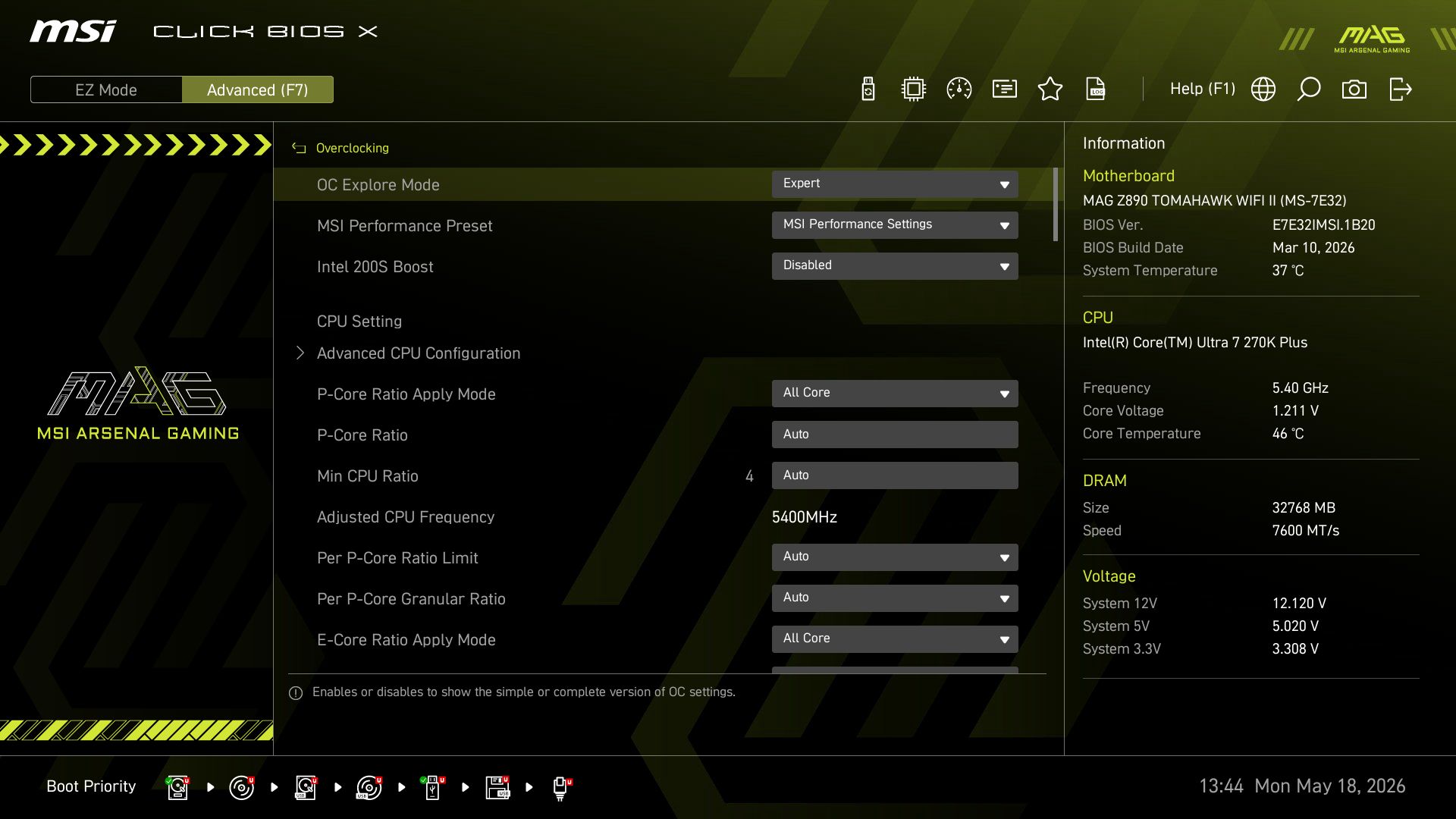 MSI MAG Z890 Tomahawk Wifi II