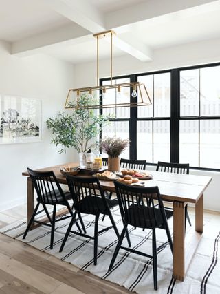 dining room with back windsor chairs