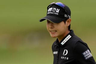 So Mi Lee grimaces after missing a short putt