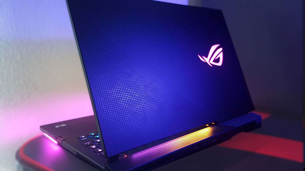 The Asus ROG Strix Scar 17 all lit up