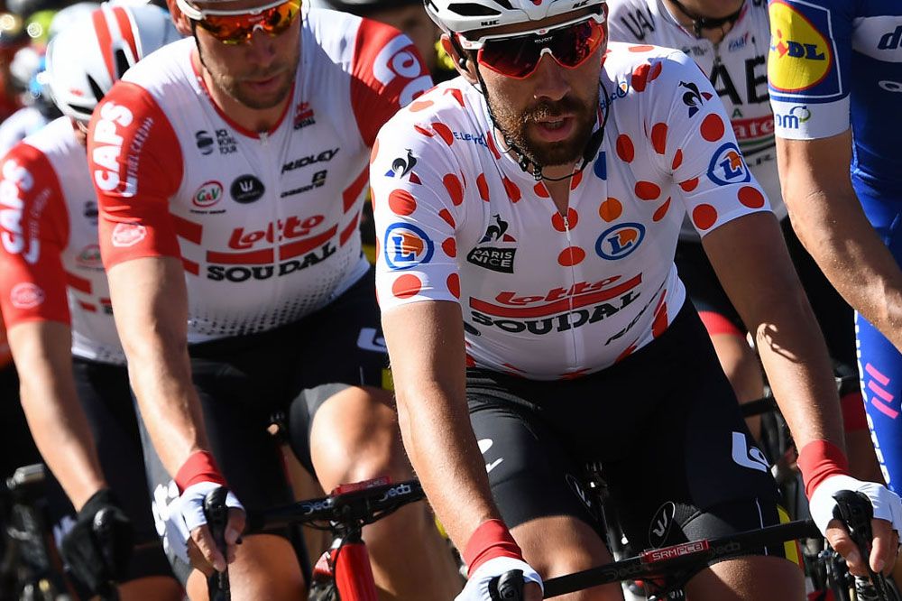 Thomas De Gendt (Lotto Soudal) climbing in Paris-Nice