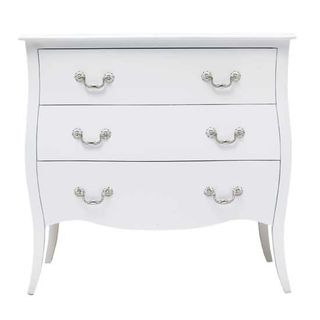 freestanding white drawer with white background
