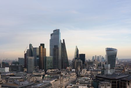 aerial view of the city of london