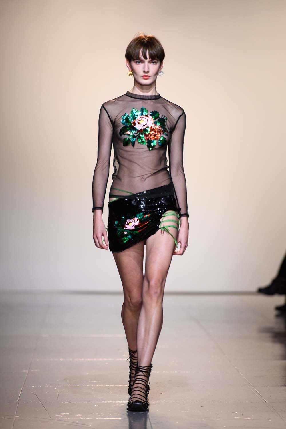 on the runway at London Fashion Week AW23