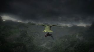 Un oiseau transportant une grenouille dans la jungle dans la bande-annonce du remake de Metal gear solid 3