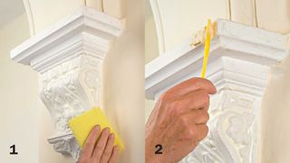 Find out what the surface coating is and apply paint stripper with care