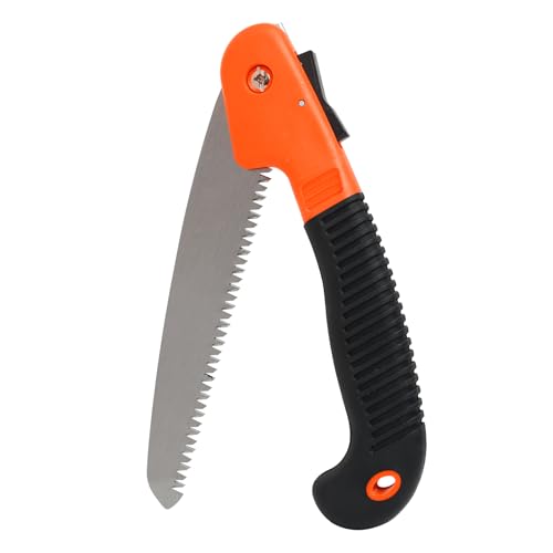 7" Pruning Saw, Folding Hand Saw and Professional Camping With Rugged Design, Orange, Portable and Ergonomic for Gardening, Hiking, and Trail Clearing