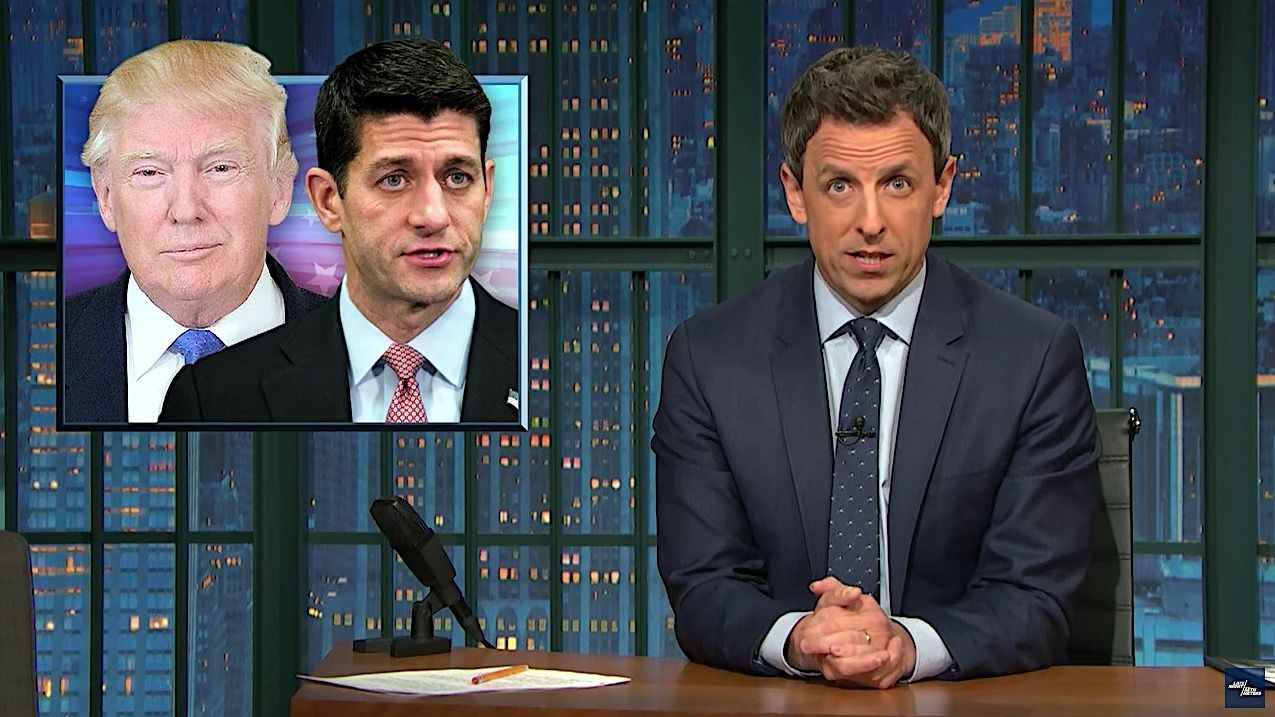 Seth Meyers cringes over Trump health-care meltdown