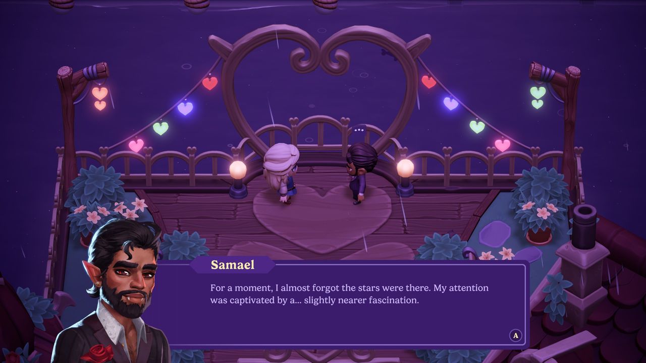 Moonlight Peaks - Samael compliments the main character after their date