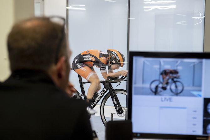 Boels Dolmans' Jip van den Bos gets aero in Specialized's California wind tunnel