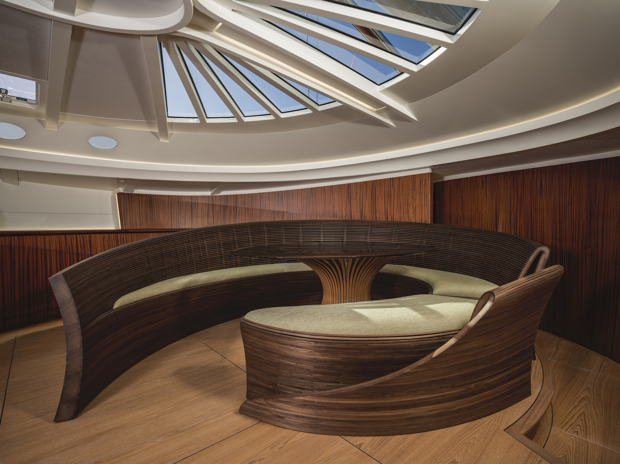Round seating area with table