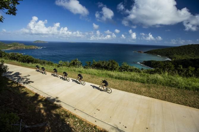 The new-look Cannondale-Garmin team enjoy some winter sun