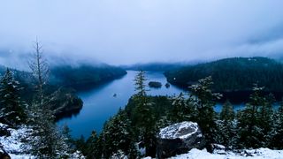 Diablo Lake from Northern Cascades National Park in winter