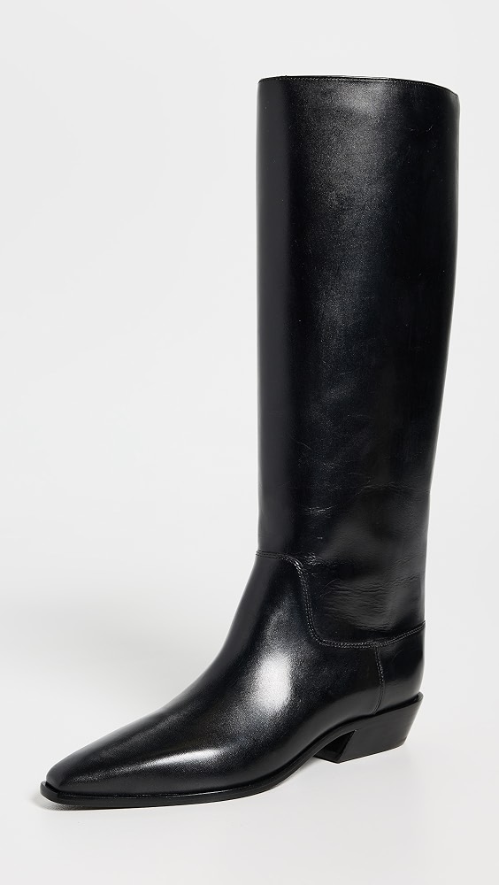 Dominique Knee Boots - Black Leather