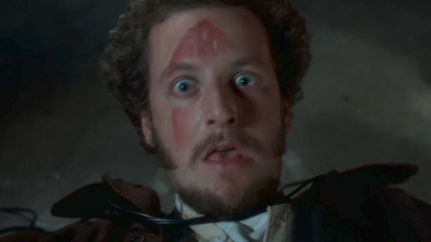 Daniel Stern with an iron burn mark on his face in Home Alone