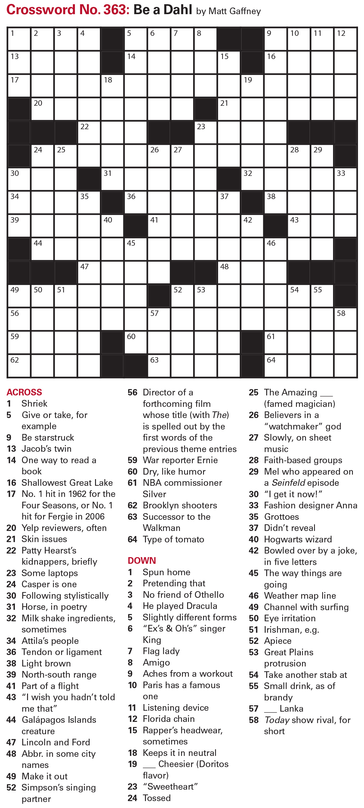 Crossword puzzle