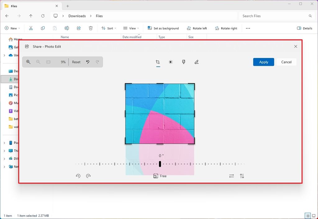 Windows Share edit feature