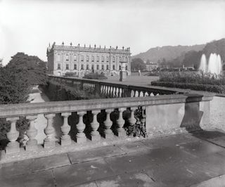 The south front of Chatsworth, as pictured in 1918.