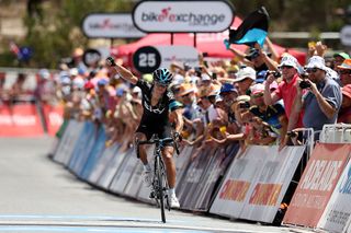 ADELAIDE, AUSTRALIA - JANUARY 24: Australian cyclist Richie Porte of Team Sky celebrates after winning Stage 5 of the 2015 Santos Tour Down Under on January 24, 2015 in Adelaide, Australia. (Photo by Morne de Klerk/Getty Images)