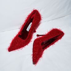 Jimmy Choo Ixia 95 Ruby Red Tinsel Pumps