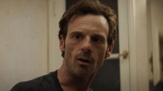 Scoot McNairy looking confused in Nightbitch