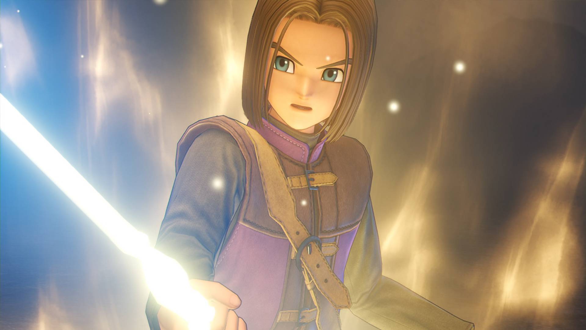 In Dragon Quest 11 S: Echoes of an Elusive Age, protagonist The Luminary wields a glowing sword