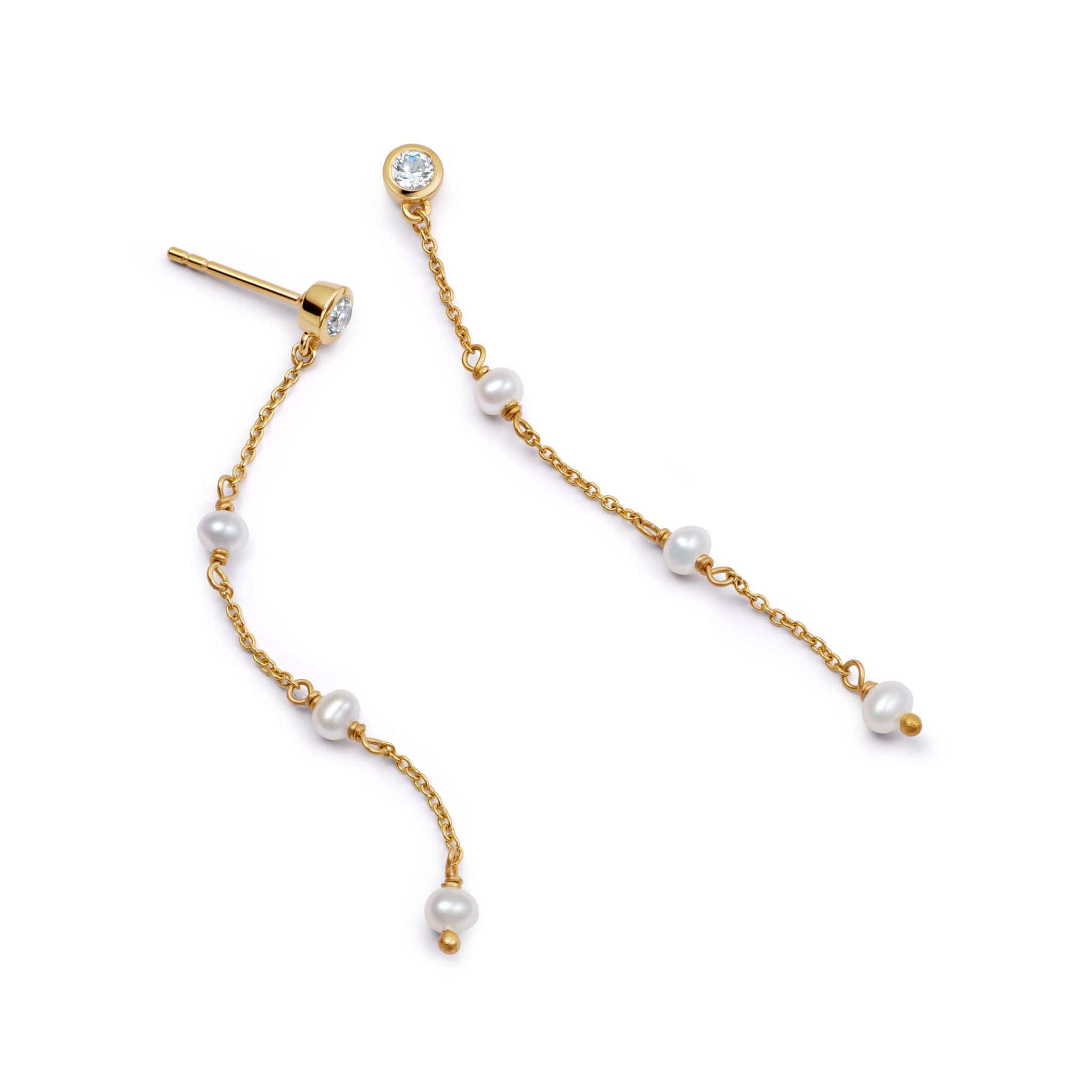 Estée Lalonde Fine Sapphire 
Pearl Icicle Earrings 14ct Solid Gold