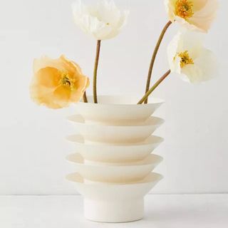 Modern, sculptural vase in White