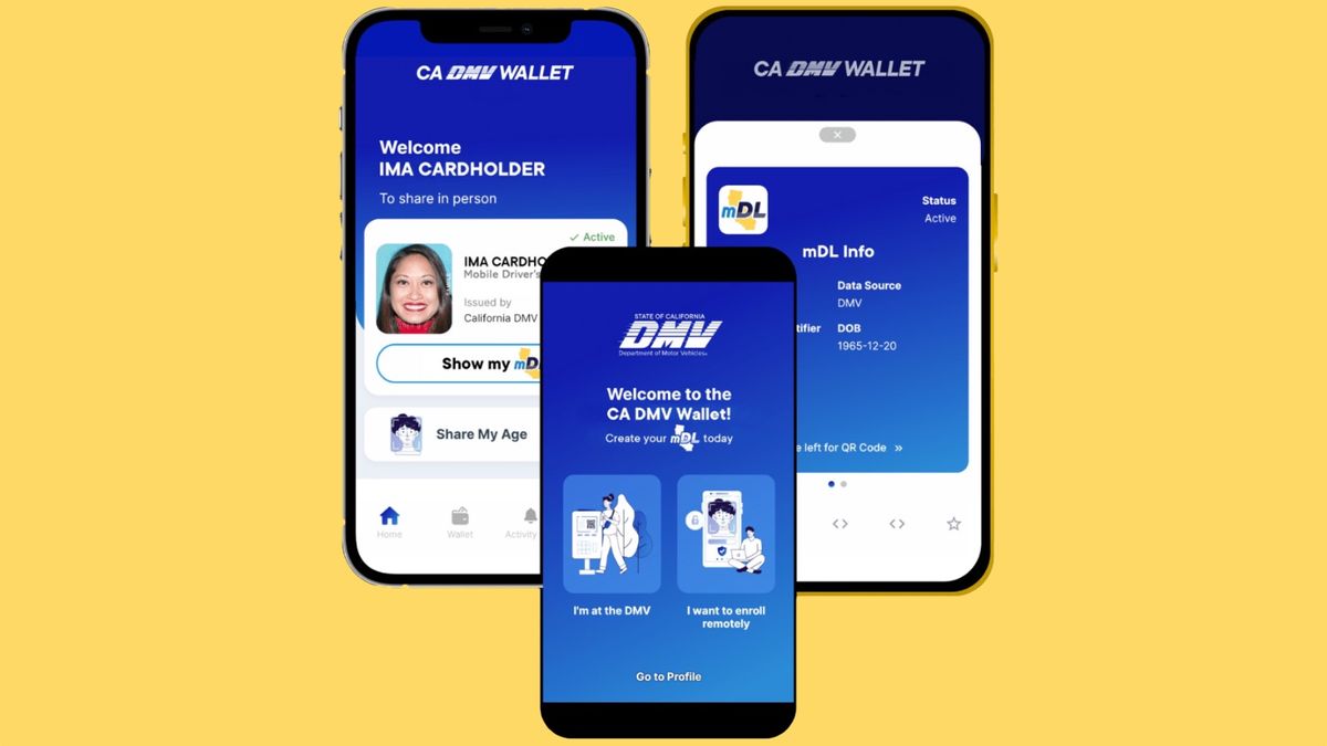 California DMV app on phones