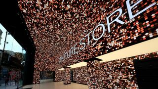 London Future Stores lit up in immersive pixels. 