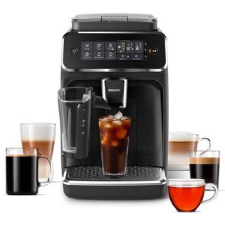 A Philips 3200 Coffee Maker surround by different types of coffee