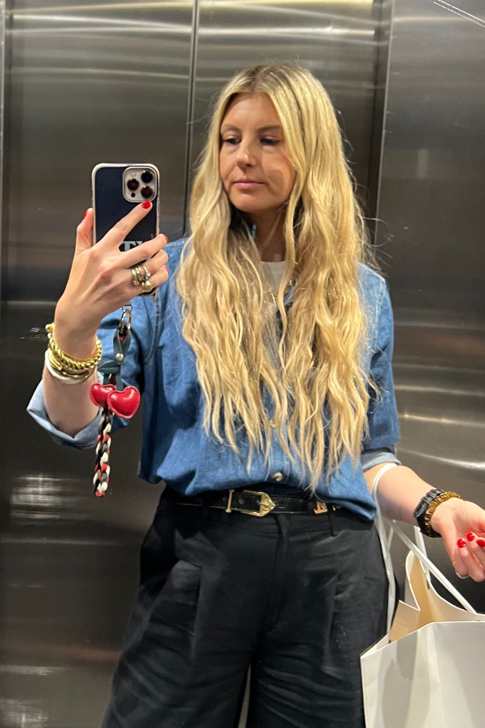 Katie Thomas showing off her mermaid hair
