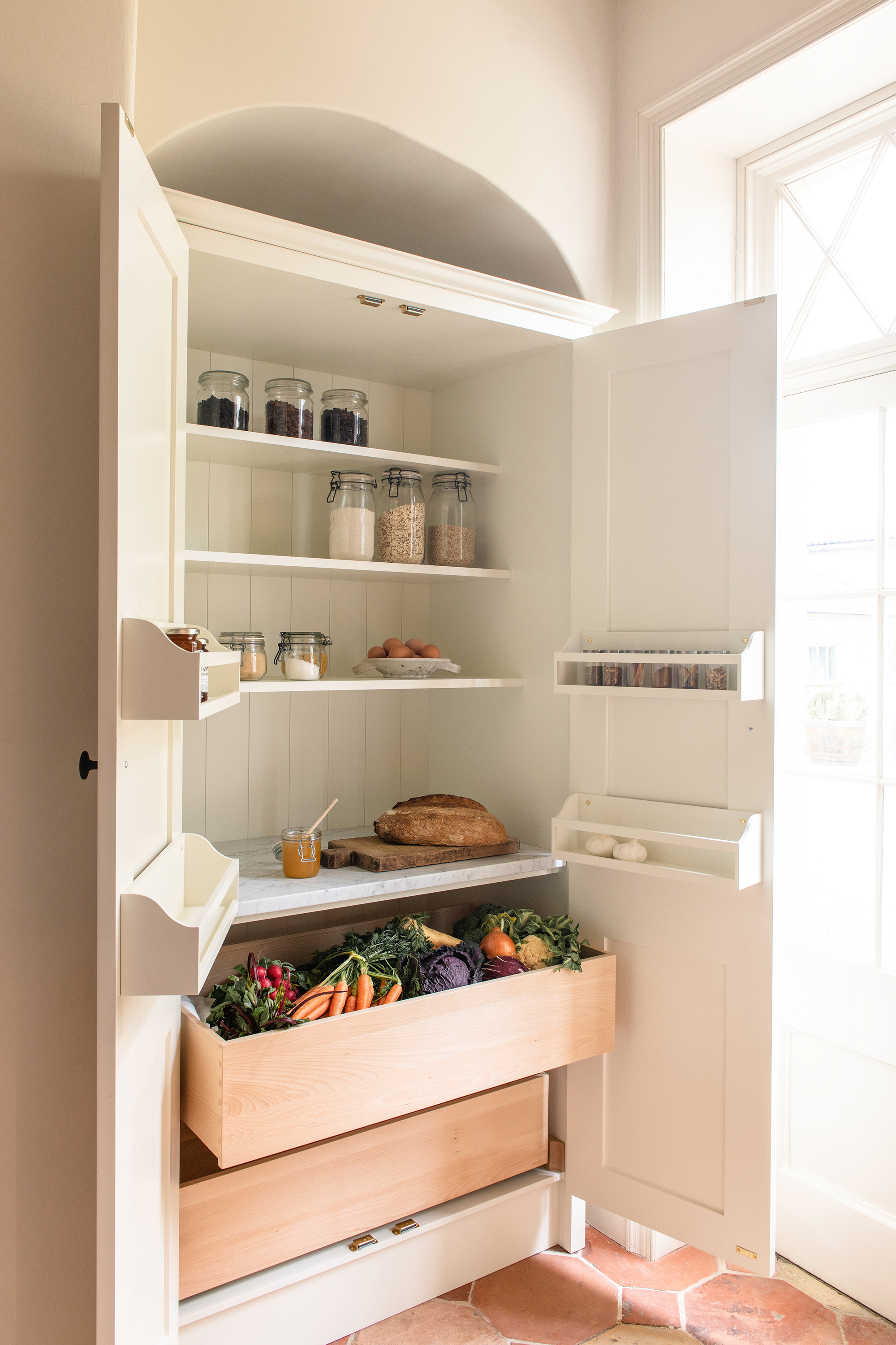 Larder with deep drawers