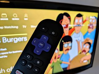 Bobs Burgers from Hulu on Roku with Remote in picture