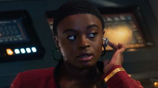 Celia Rose Gooding as Uhura on Star Trek: Strange New Worlds