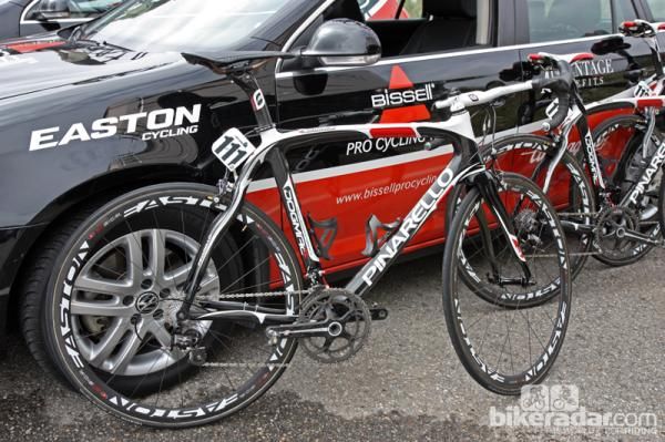 Bissell Cycling is impressively well equipped for a domestic squad with Campagnolo Record equipped Pinarello Dogma 2s.